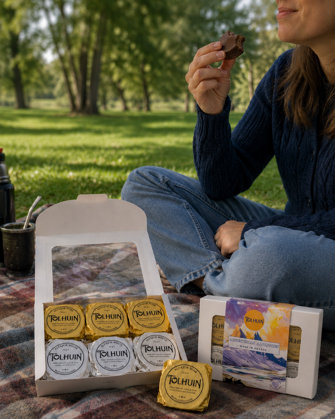 Tolhuin alfajores and mate shared outdoors